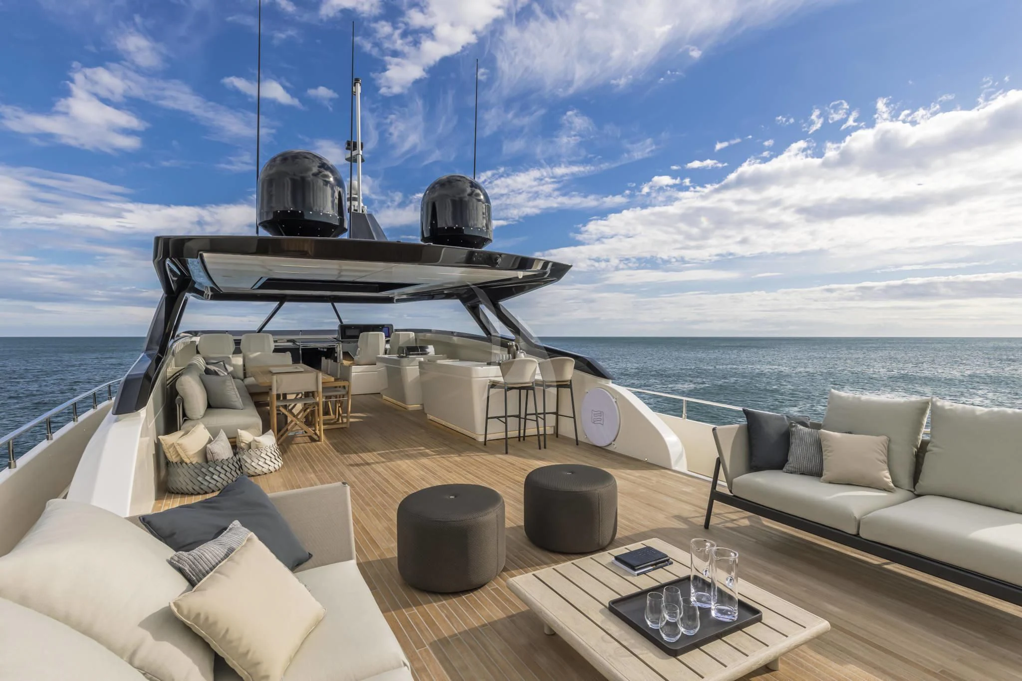 a boat on a large body of water aboard EPIC Yacht for Sale