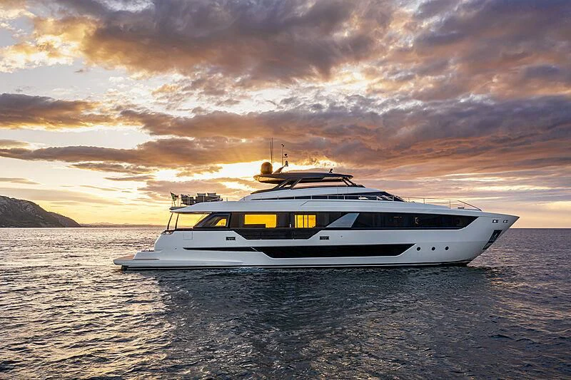 a boat in the water aboard EPIC Yacht for Sale