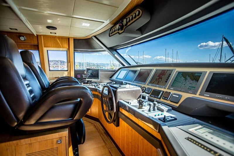 inside of a car aboard MARIDAKI Yacht for Sale
