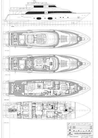 diagram, engineering drawing aboard MARIDAKI Yacht for Sale