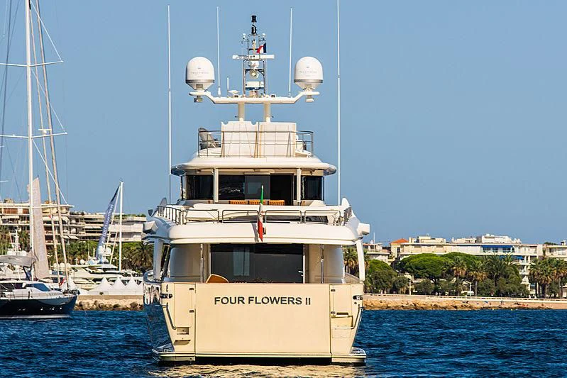 a large white boat in the water aboard MARIDAKI Yacht for Sale