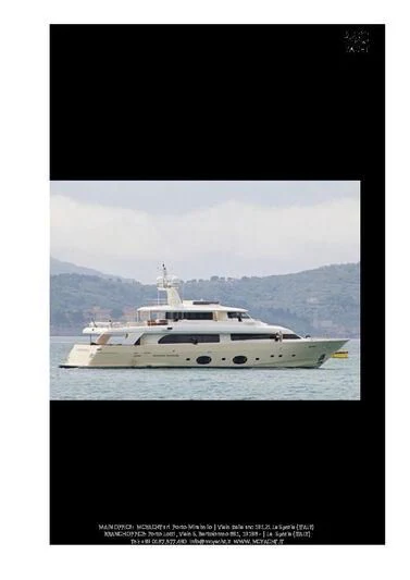 a white yacht in the water aboard MARIDAKI Yacht for Sale