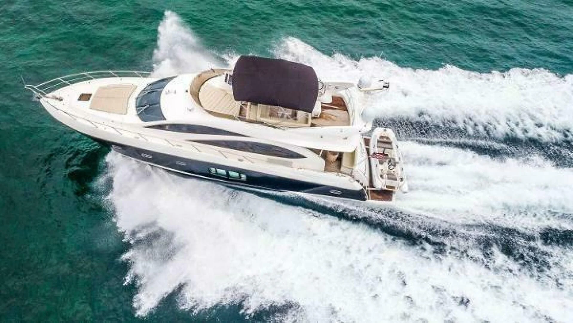 a space ship on the water aboard TWINS Yacht for Sale