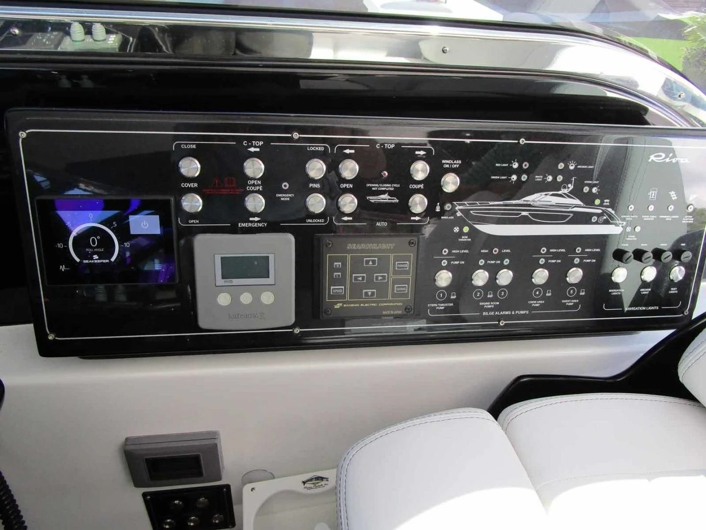 the inside of a car aboard REGENCY Yacht for Sale