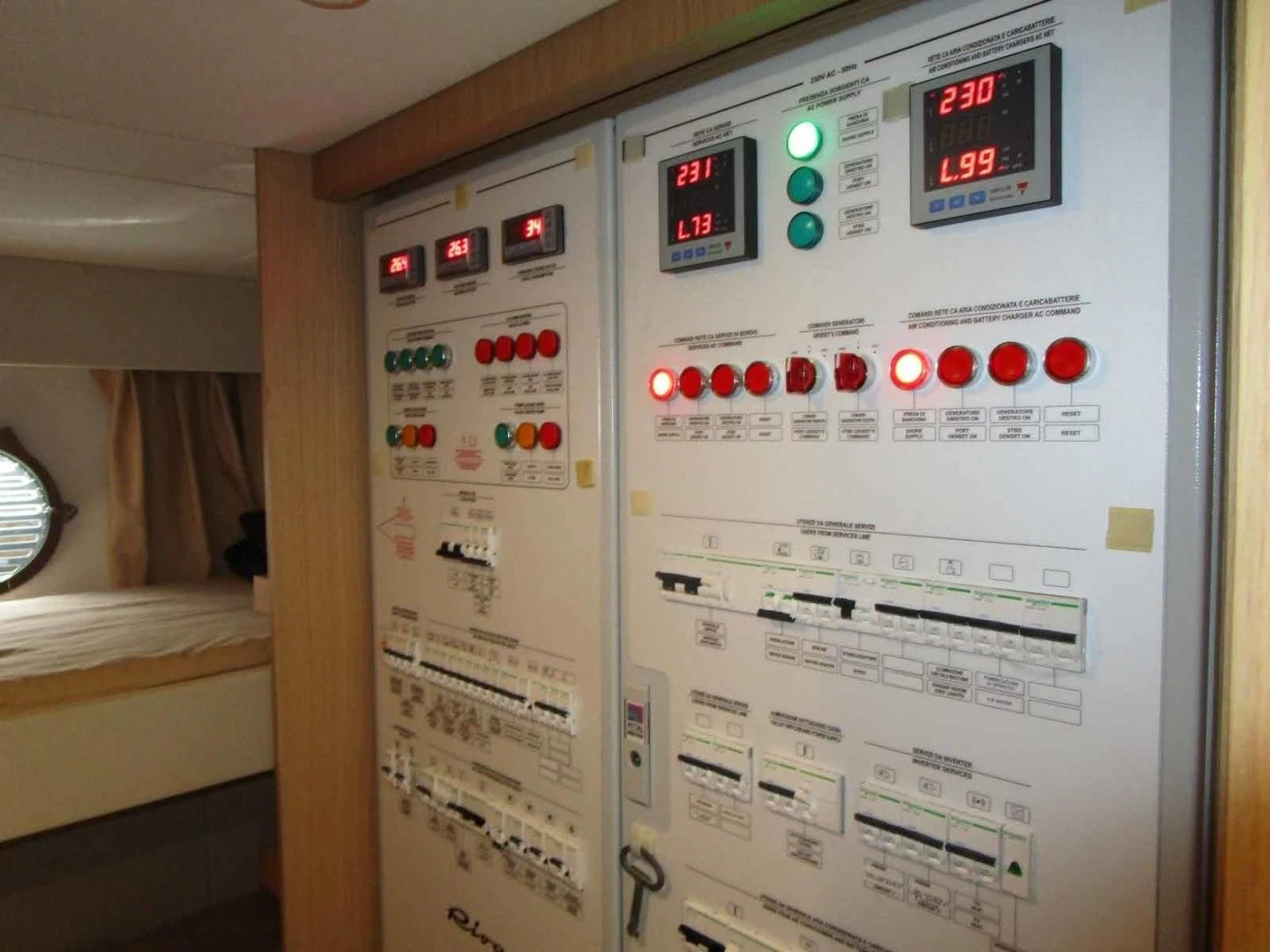 a white board with red dots aboard REGENCY Yacht for Sale