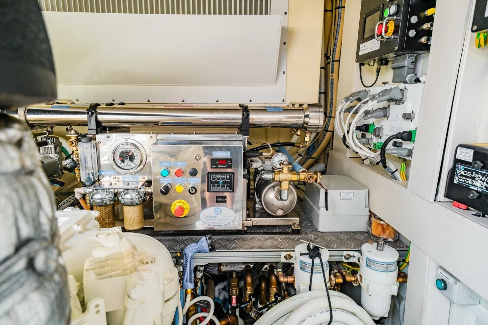 a person in a room with equipment aboard REGENCY Yacht for Sale