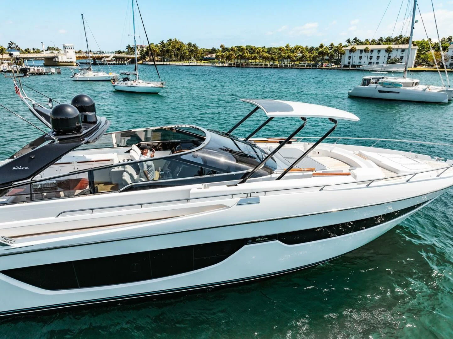 a boat in the water aboard REGENCY Yacht for Sale