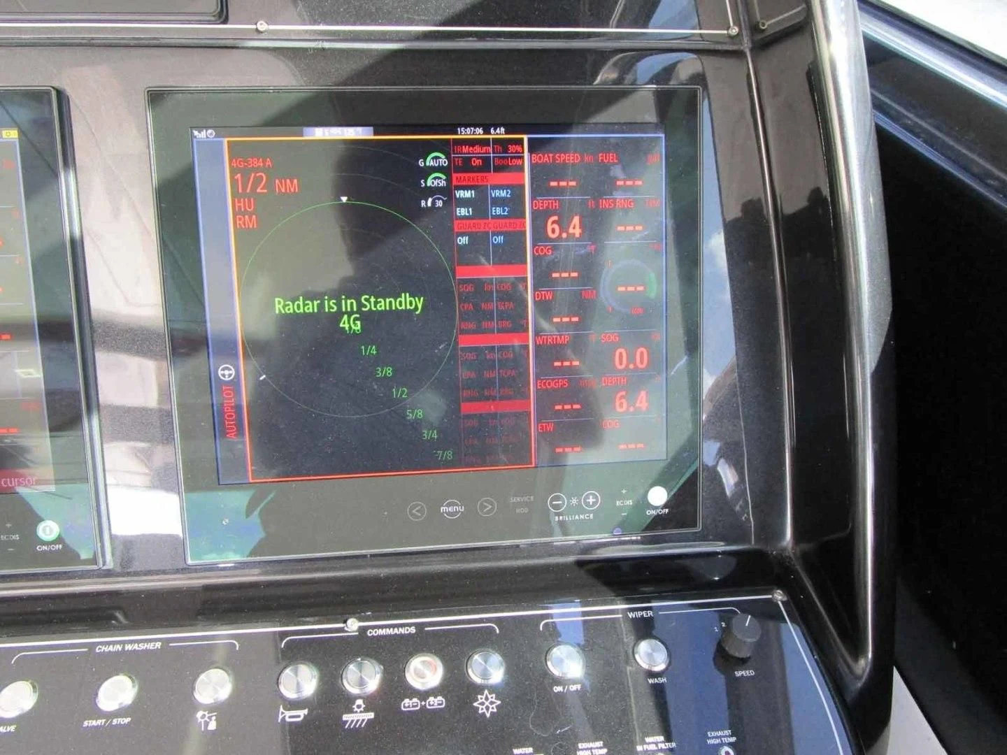 a digital display on a vehicle aboard REGENCY Yacht for Sale