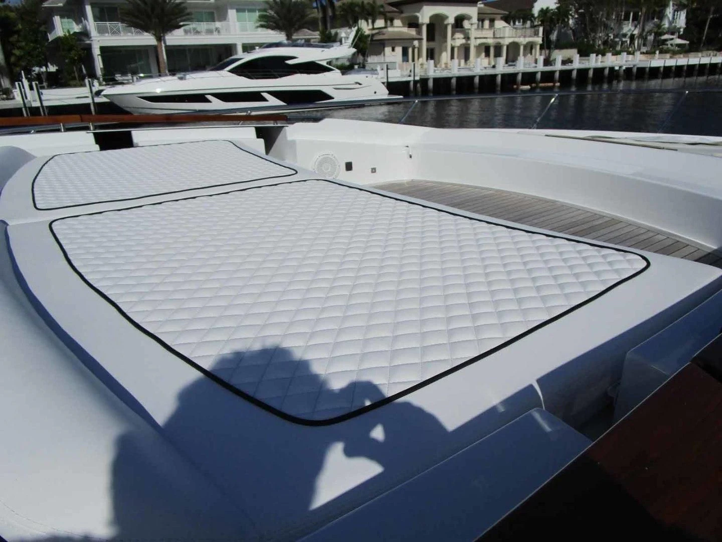 a large white building with a large solar panel on it aboard REGENCY Yacht for Sale