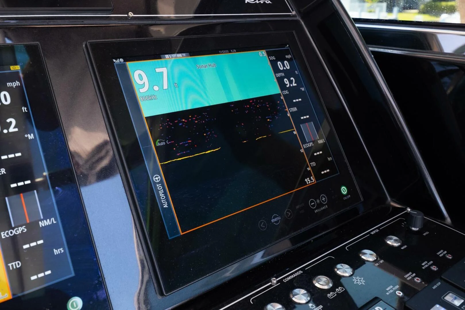 a screen on a car aboard REGENCY Yacht for Sale
