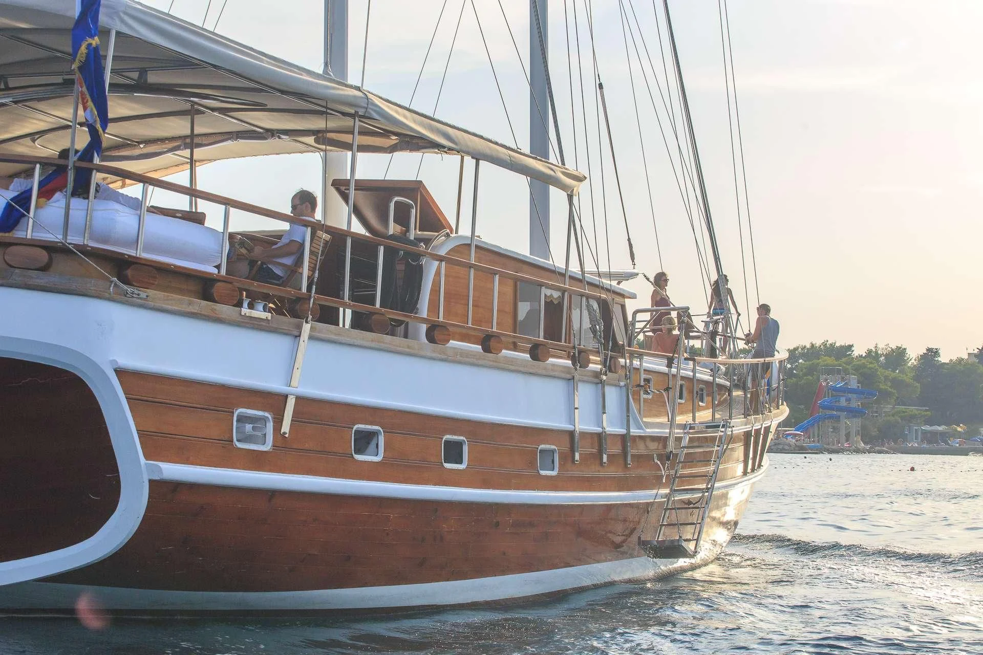 a boat on the water aboard ALLURE E Yacht for Sale