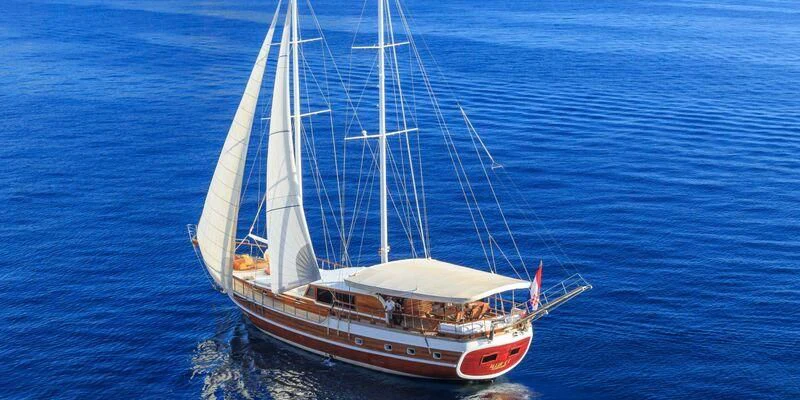 a boat on the water aboard ALLURE E Yacht for Sale