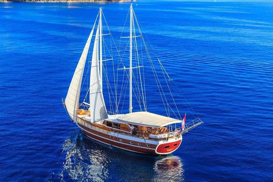 a boat on the water aboard ALLURE E Yacht for Sale