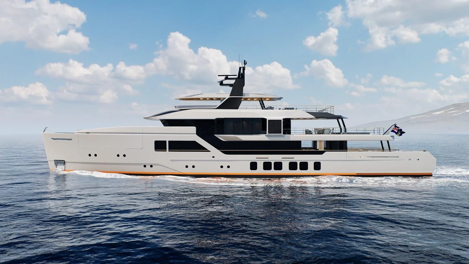 a large white ship in the water aboard PROJECT REVOLUTION Yacht for Sale