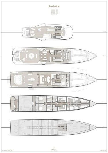 diagram, engineering drawing aboard PROJECT REVOLUTION Yacht for Sale