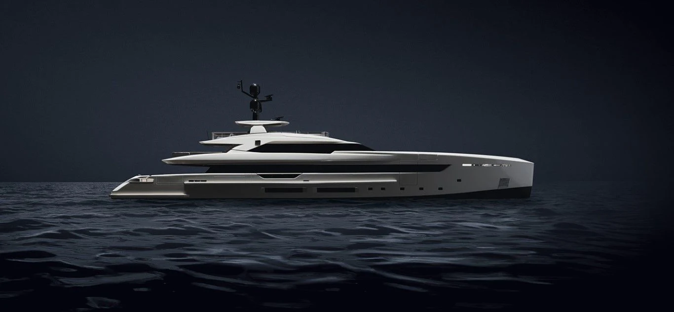 a white boat in the water aboard PROJECT REVOLUTION Yacht for Sale