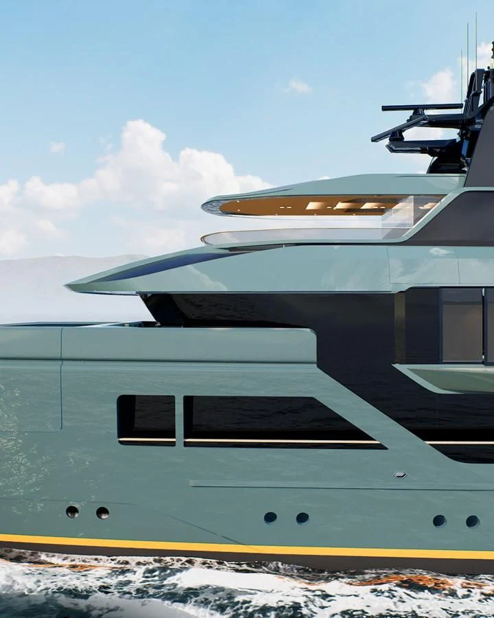 a large airplane with a helicopter on the back aboard PROJECT REVOLUTION Yacht for Sale