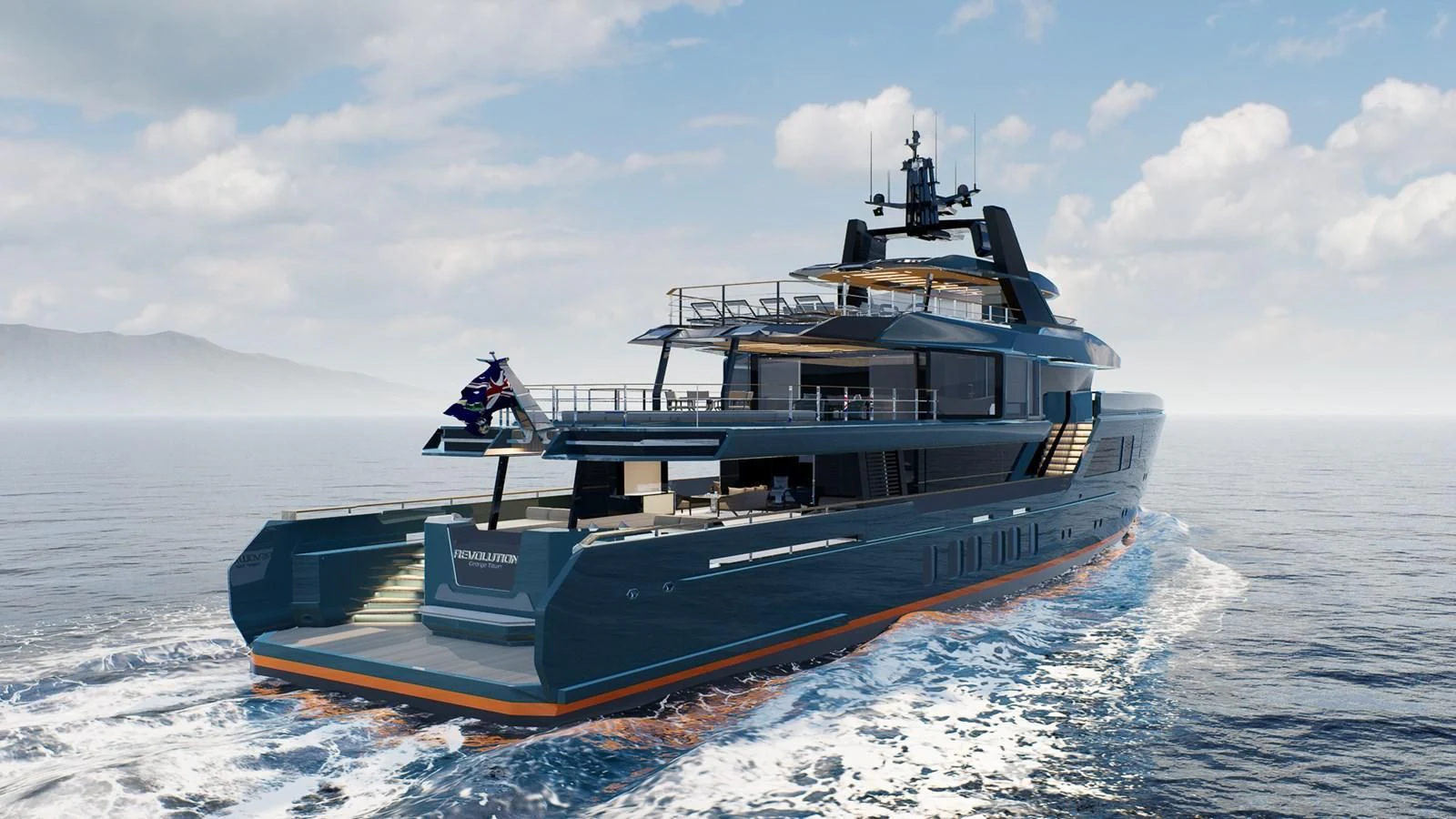 a boat on the water aboard PROJECT REVOLUTION Yacht for Sale