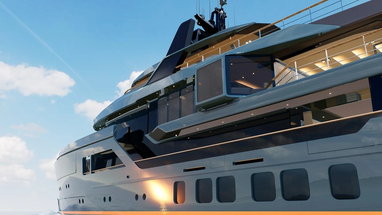 a helicopter on the ground aboard PROJECT REVOLUTION Yacht for Sale