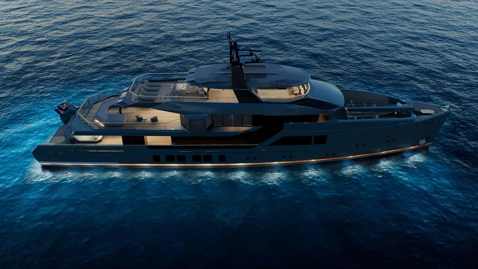 a boat in the water aboard PROJECT REVOLUTION Yacht for Sale