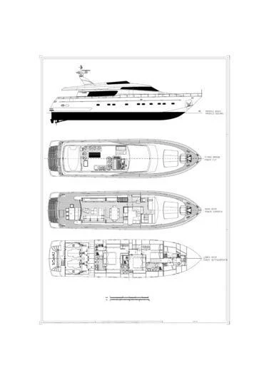 diagram, engineering drawing aboard BRIVIDO Yacht for Sale