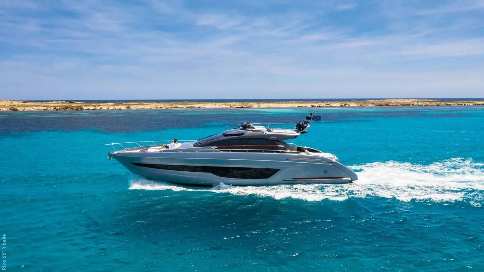a boat in the water aboard RIVA 66' RIBELLE Yacht for Sale