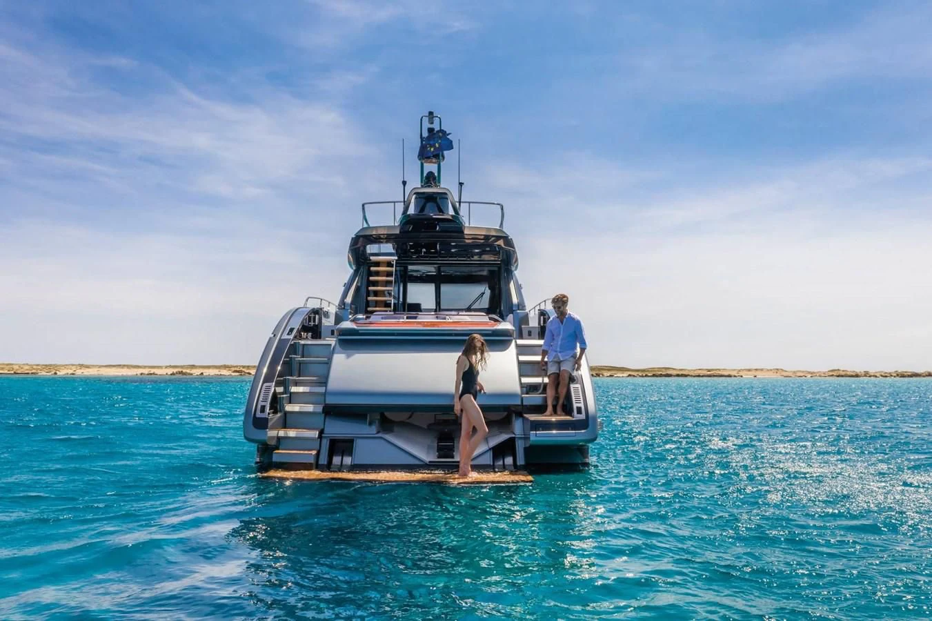 a boat in the water aboard RIVA 66' RIBELLE Yacht for Sale