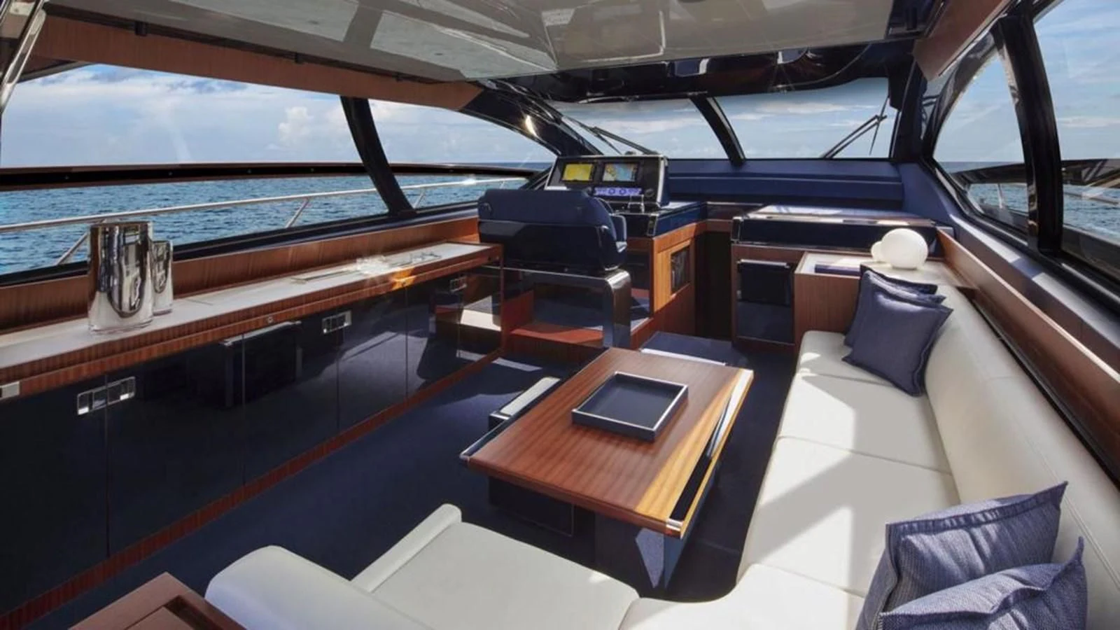 inside of a vehicle aboard RIVA 66' RIBELLE Yacht for Sale