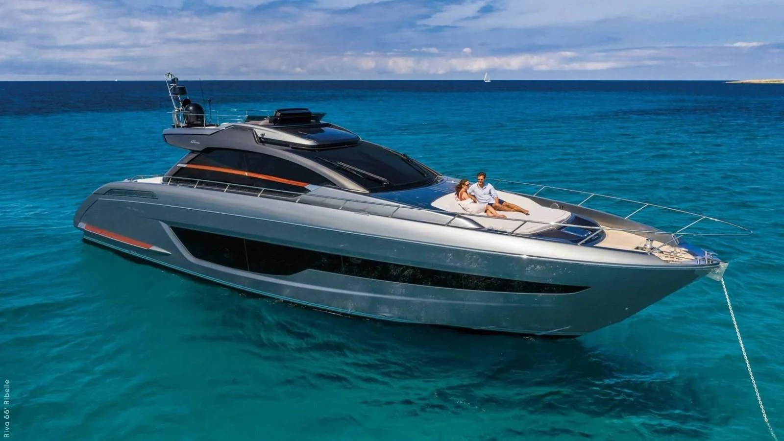 a boat in the water aboard RIVA 66' RIBELLE Yacht for Sale