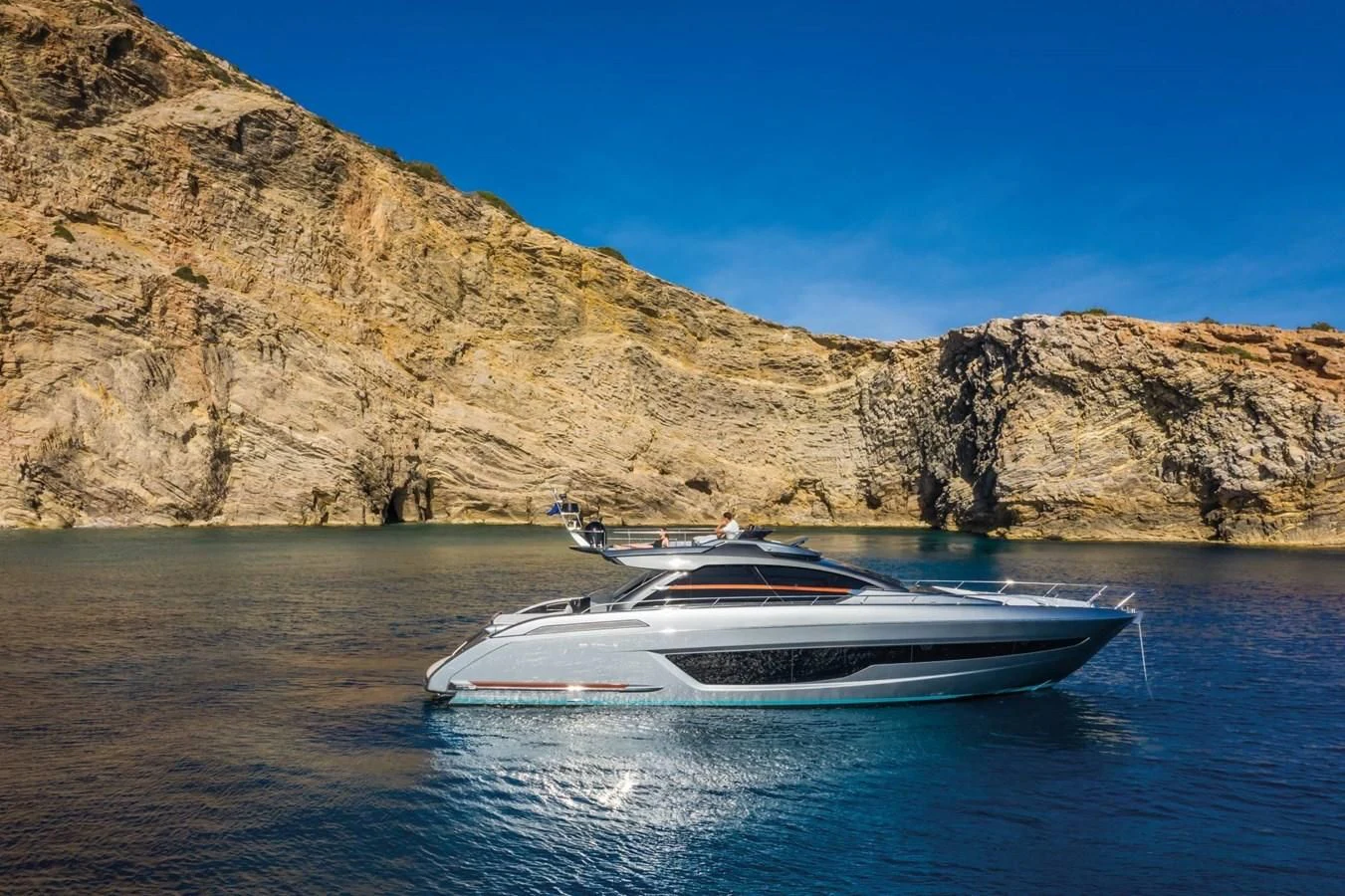a boat on the water aboard RIVA 66' RIBELLE Yacht for Sale
