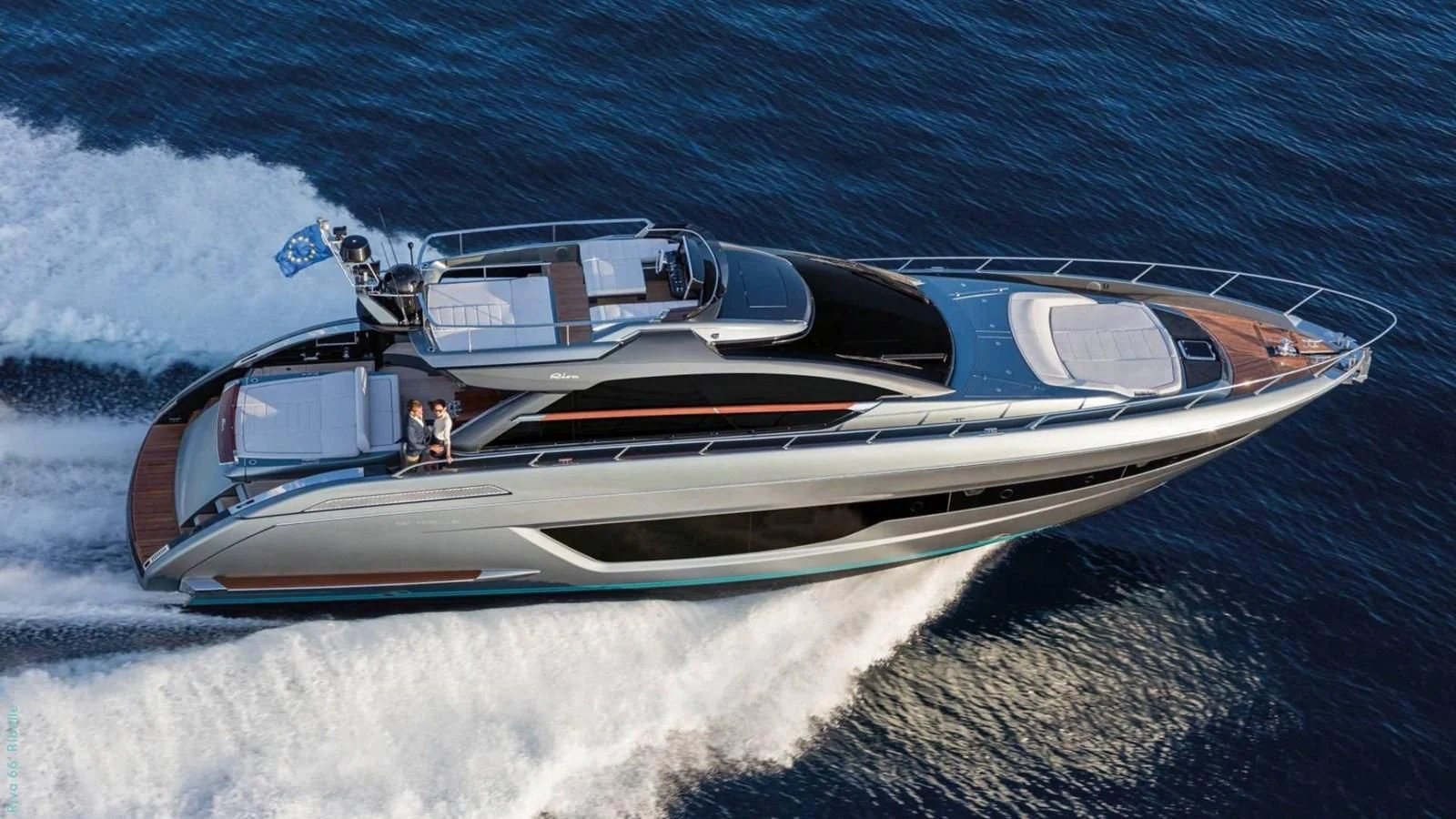 a boat on the water aboard RIVA 66' RIBELLE Yacht for Sale