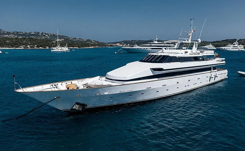 a white yacht in the water aboard COSTA MAGNA Yacht for Sale
