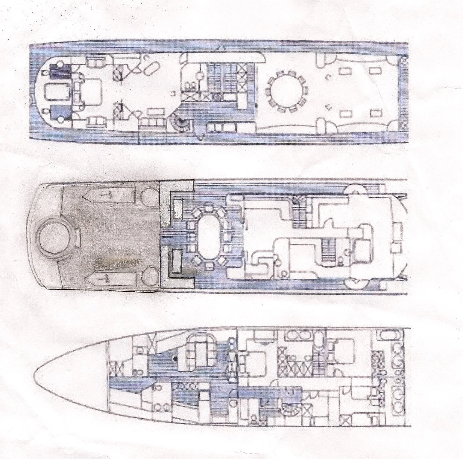 a sketch of a building aboard COSTA MAGNA Yacht for Sale