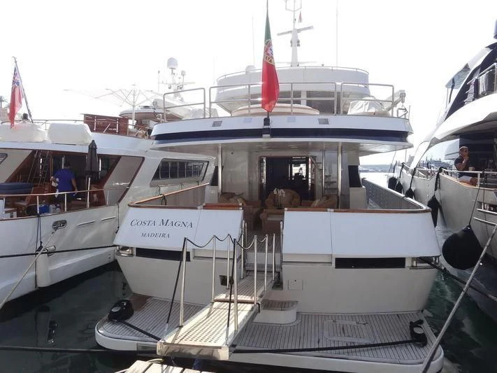 a couple of boats are parked aboard COSTA MAGNA Yacht for Sale