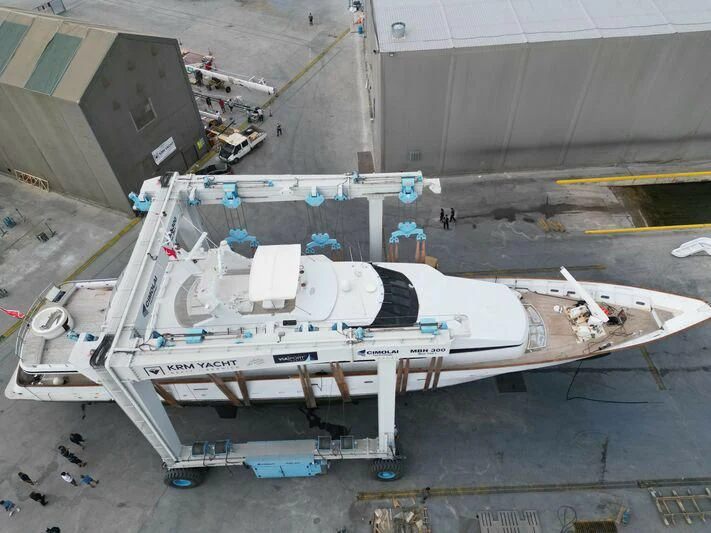 a large white machine on a road aboard COSTA MAGNA Yacht for Sale