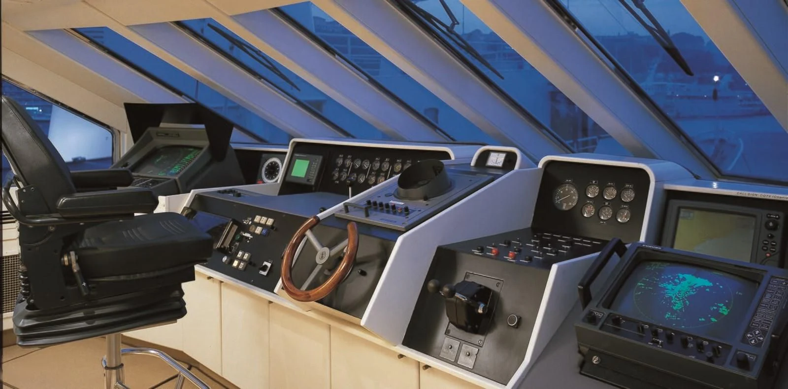 a control panel with a keyboard and monitor aboard COSTA MAGNA Yacht for Sale