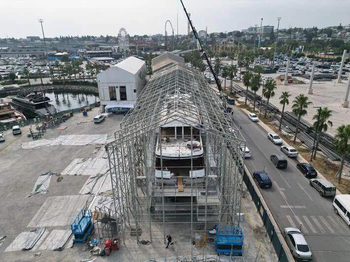 a large building with a tower aboard COSTA MAGNA Yacht for Sale