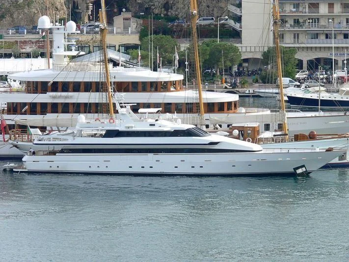 a group of boats in a harbor aboard COSTA MAGNA Yacht for Sale