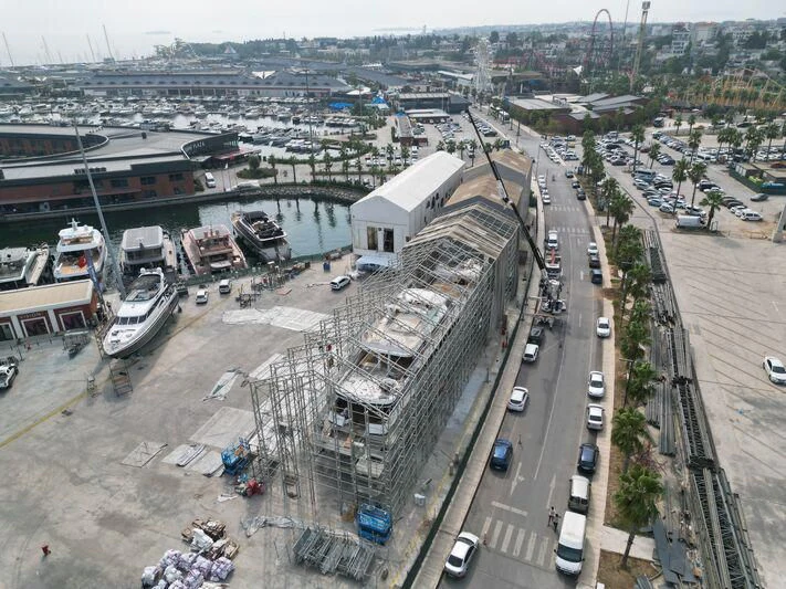 a group of cars parked in a parking lot aboard COSTA MAGNA Yacht for Sale