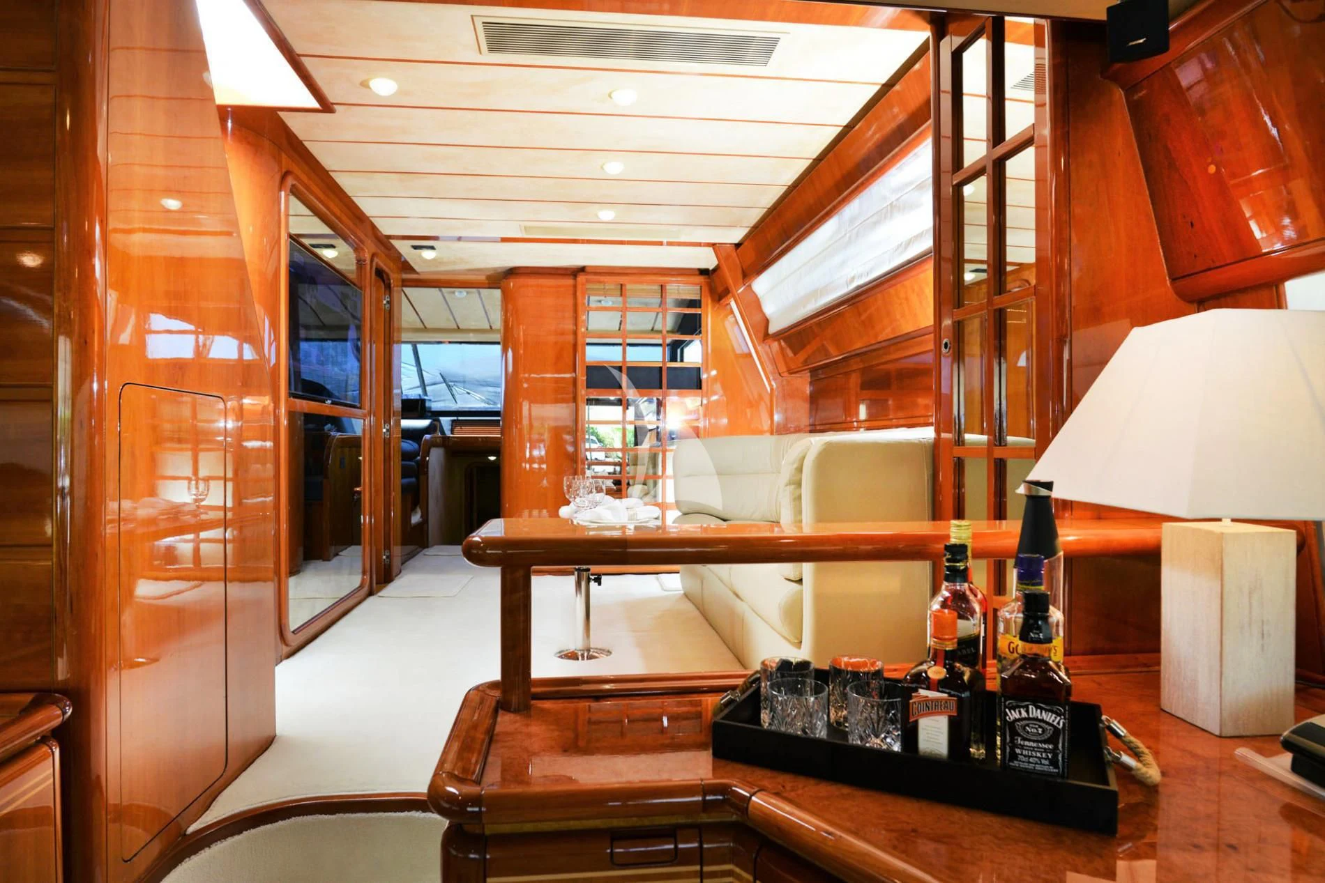 a wine bar in a building aboard KENTAVROS II Yacht for Charter