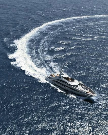 a car on a road aboard OMAHA Yacht for Sale