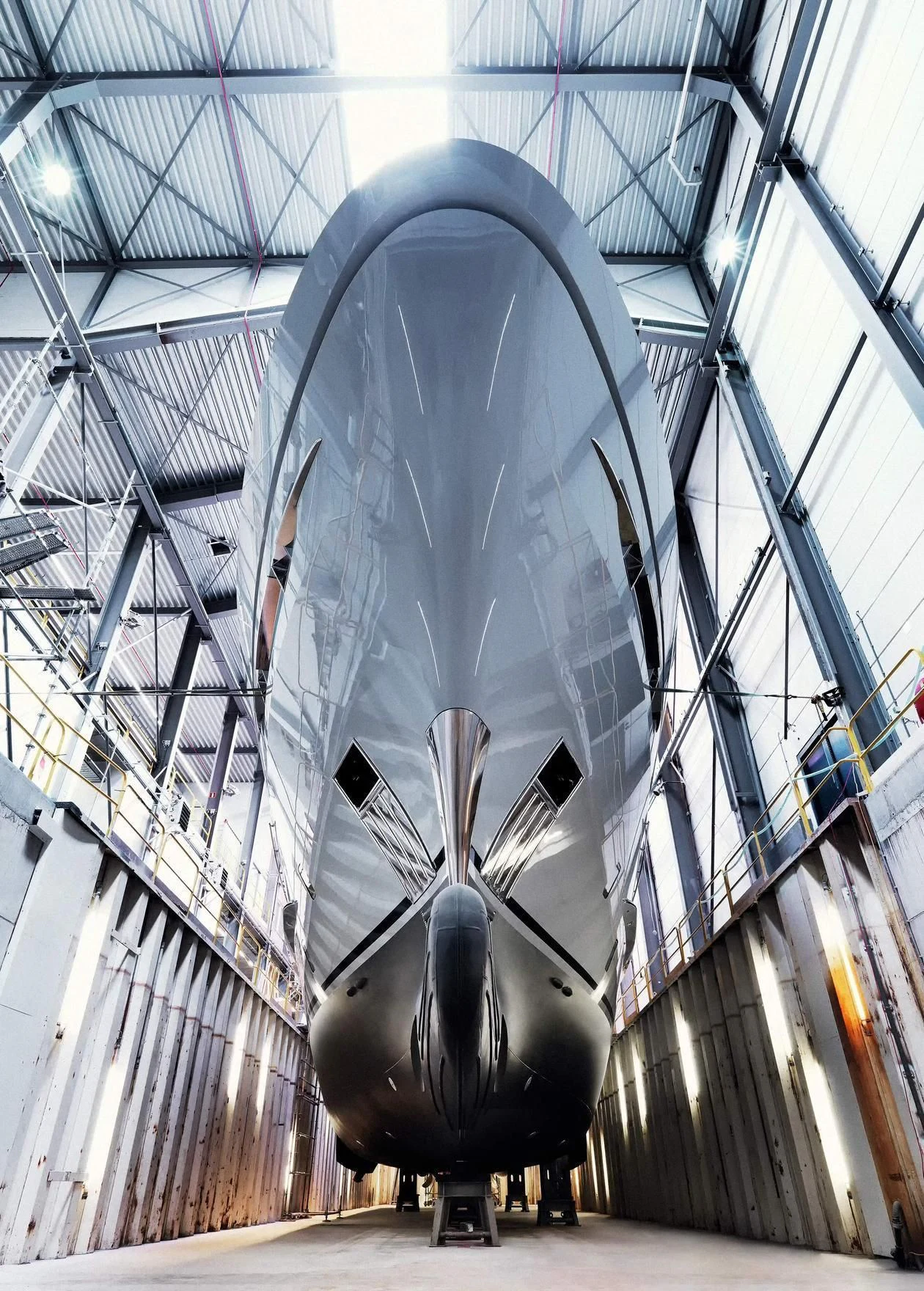 a large metal object in a building aboard OMAHA Yacht for Sale