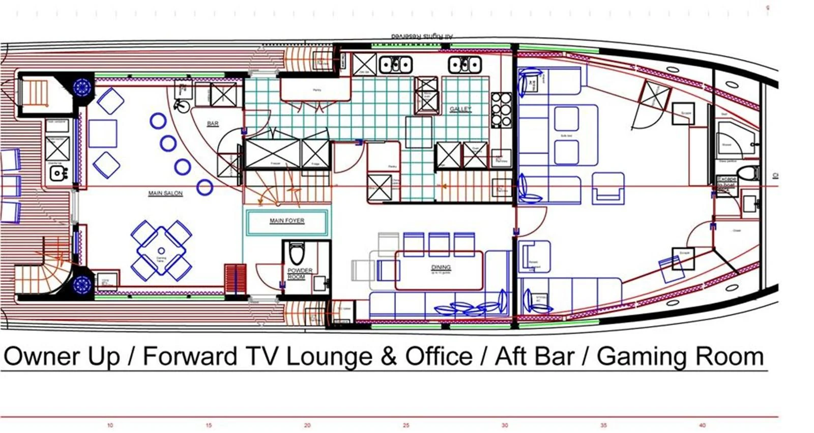 diagram, engineering drawing aboard ALL OCEAN YACHTS 100' FIBERGLASS Yacht for Sale
