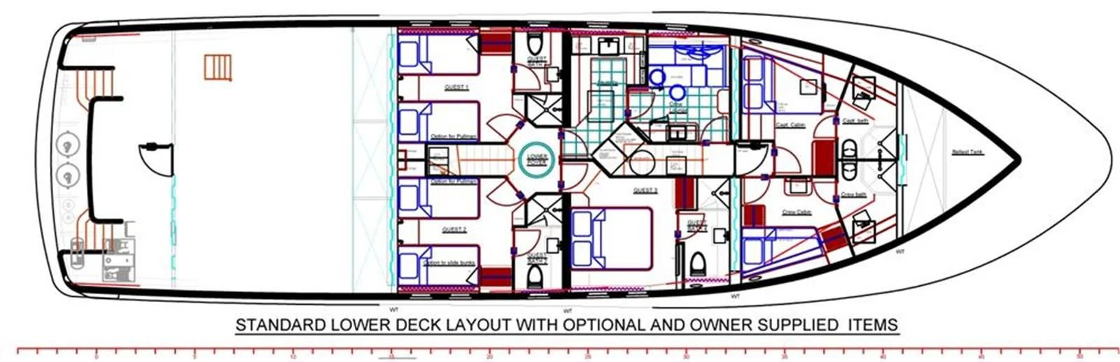 diagram, engineering drawing aboard ALL OCEAN YACHTS 100' FIBERGLASS Yacht for Sale