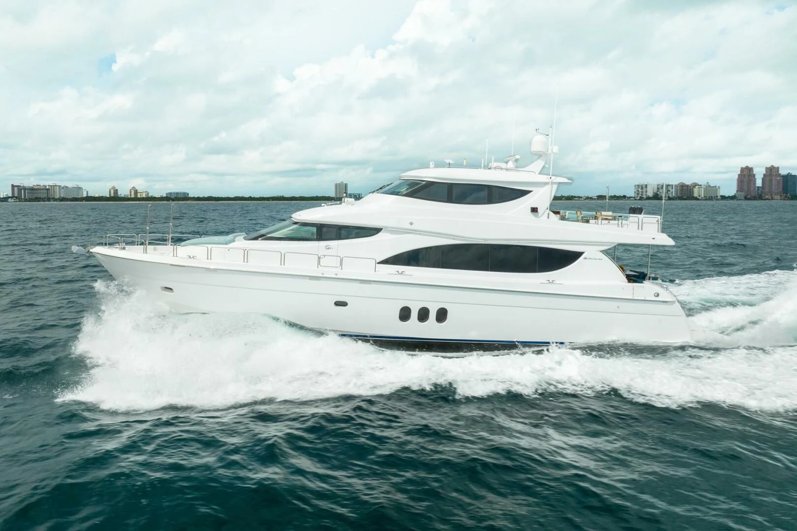 a white yacht in the water aboard RITZ SEA Yacht for Sale