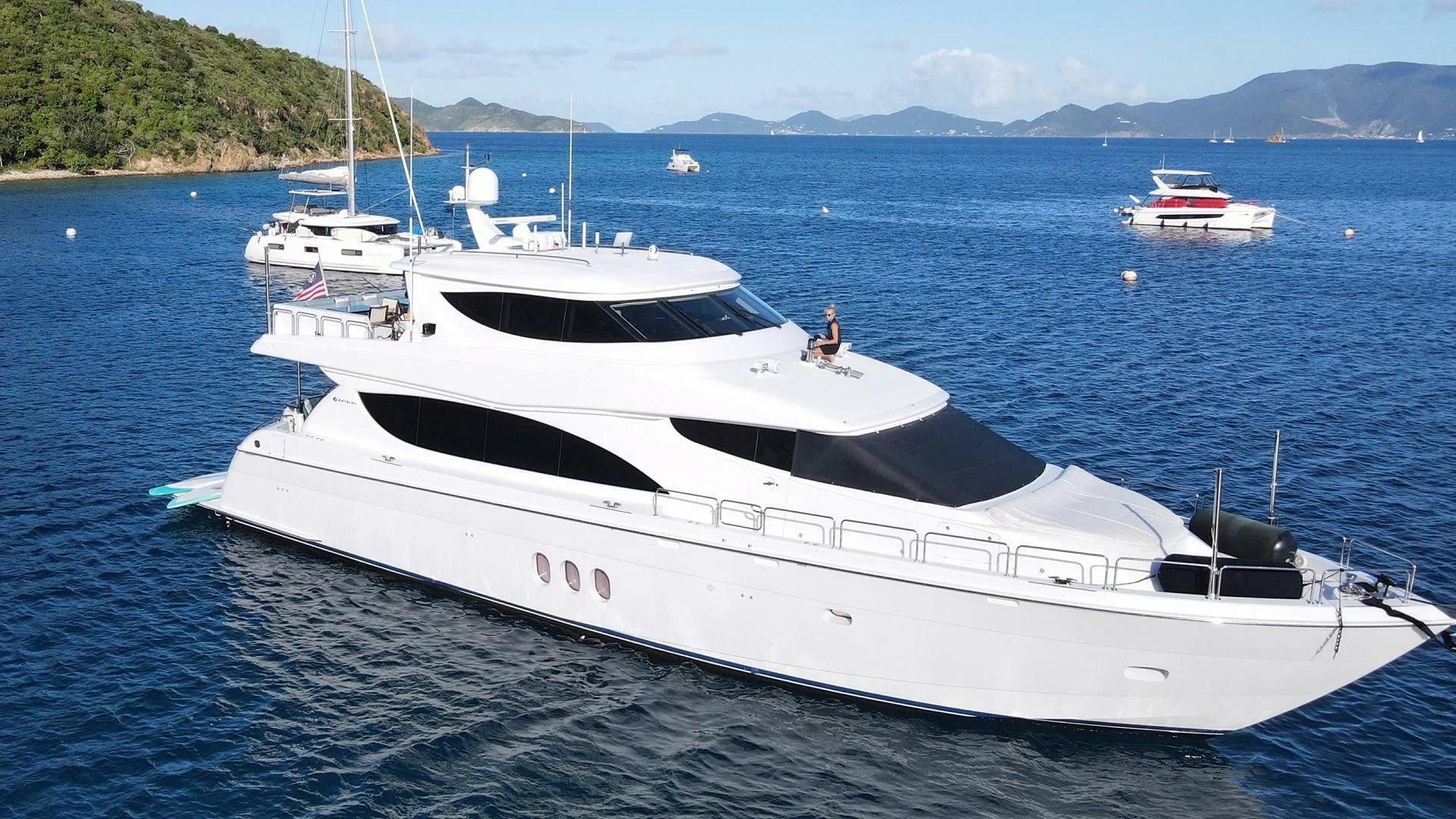 a white yacht in the water aboard RITZ SEA Yacht for Sale