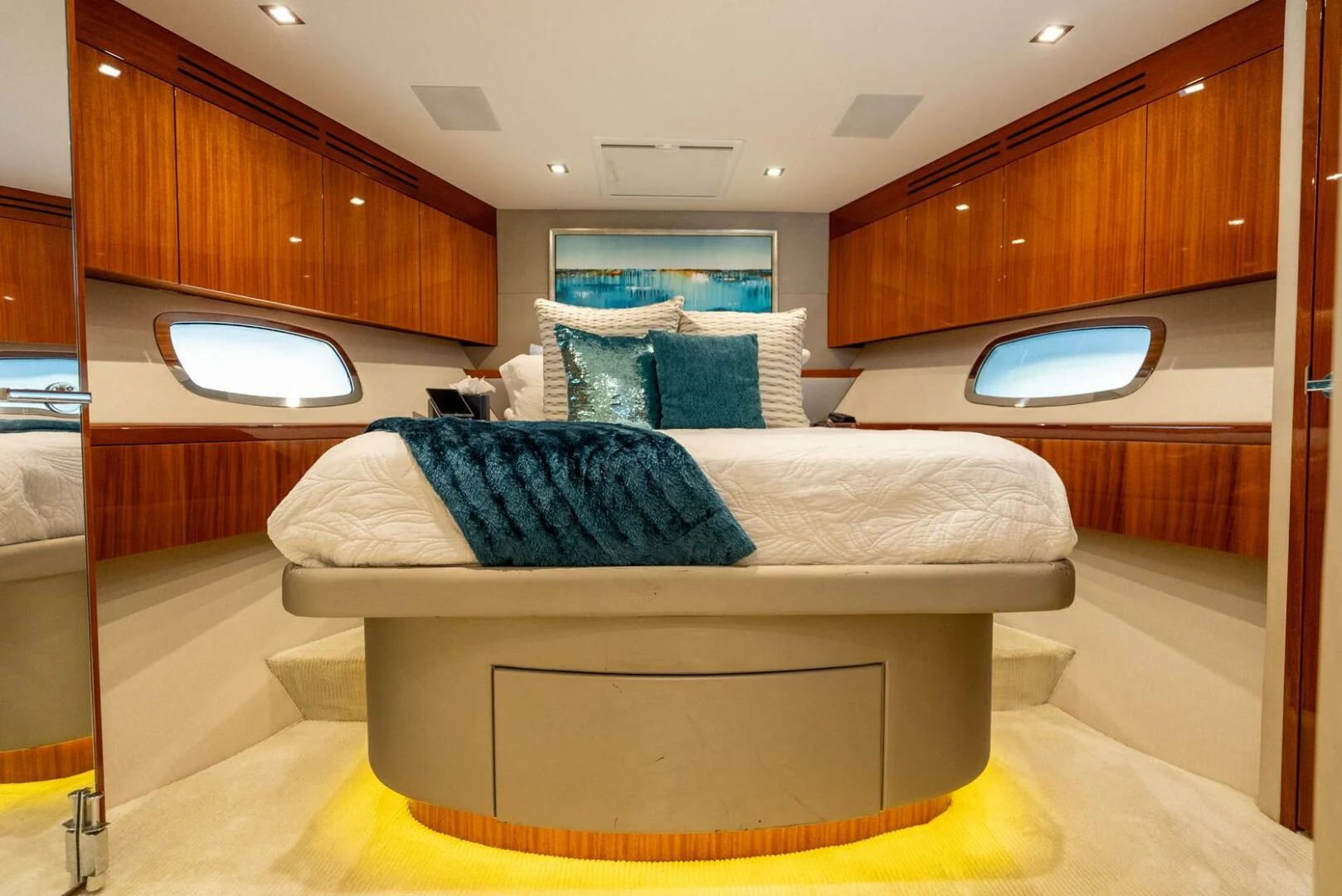 a bed in a room aboard RITZ SEA Yacht for Sale