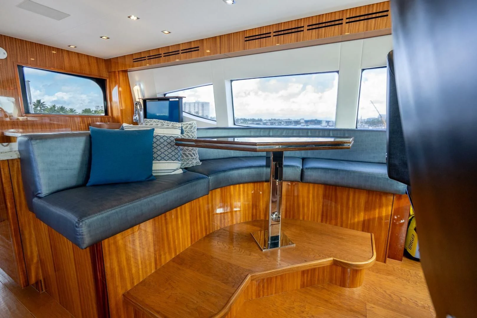 a living room with a pool table aboard RITZ SEA Yacht for Sale