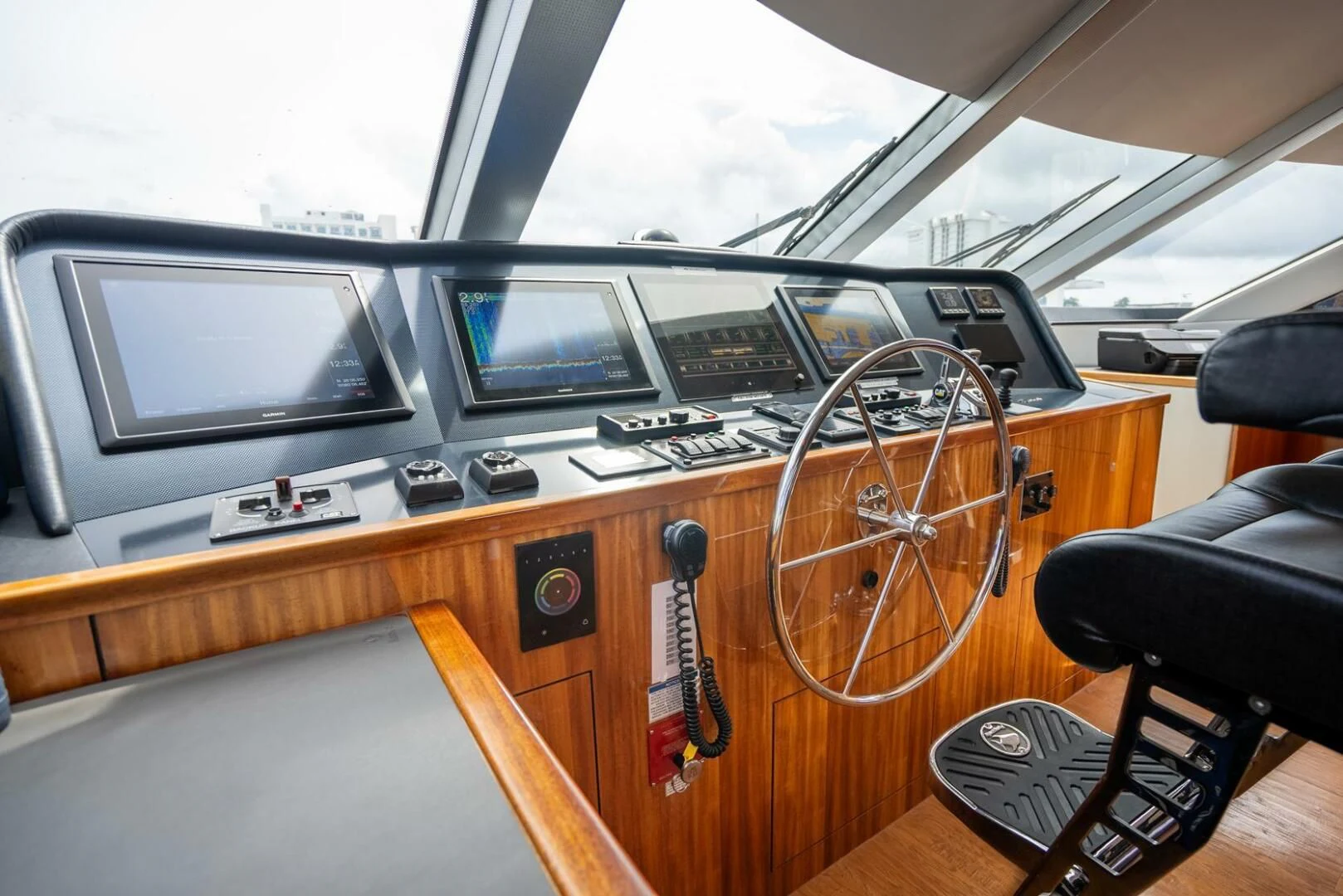 a cockpit of an airplane aboard RITZ SEA Yacht for Sale