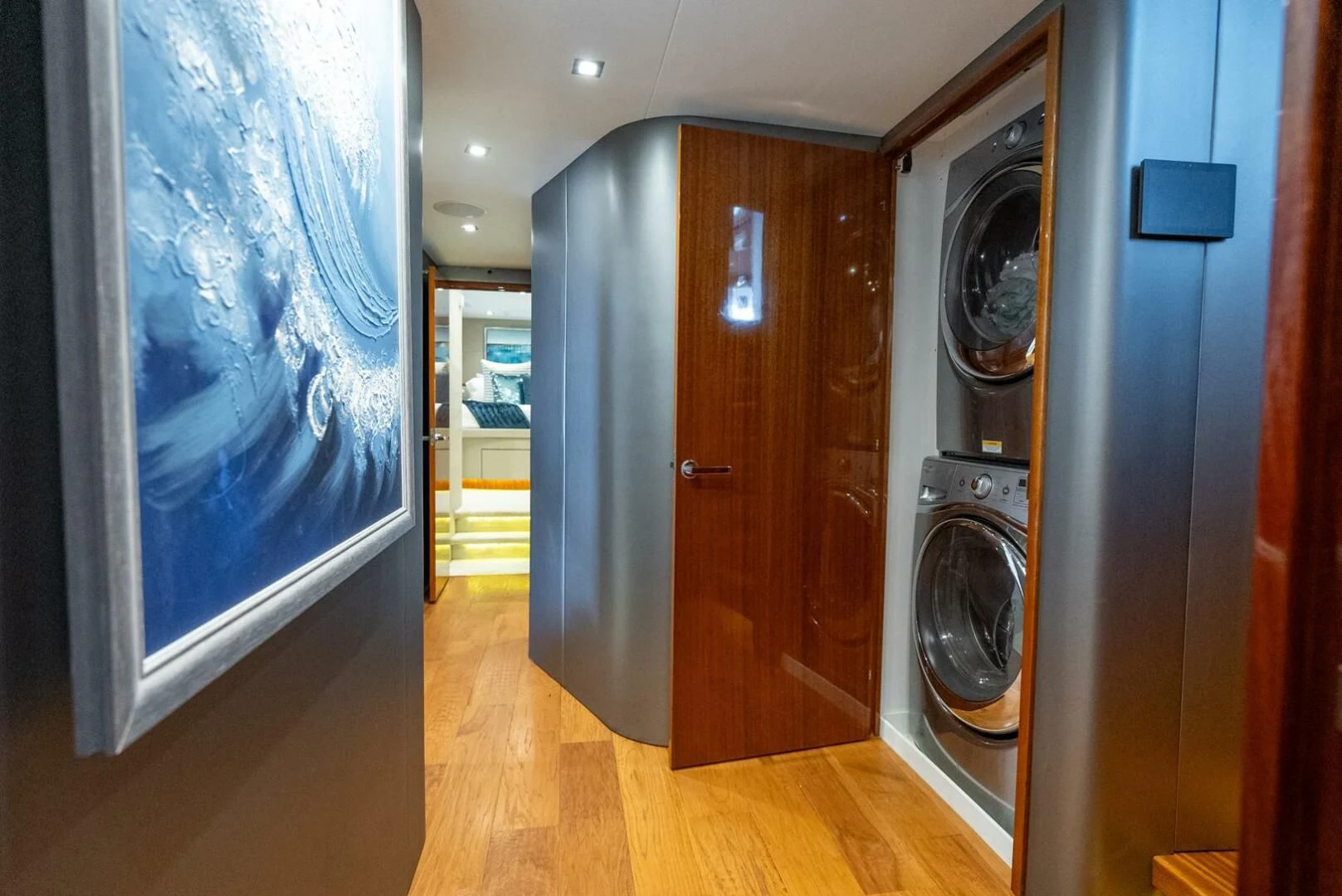a room with a washer and dryer aboard RITZ SEA Yacht for Sale